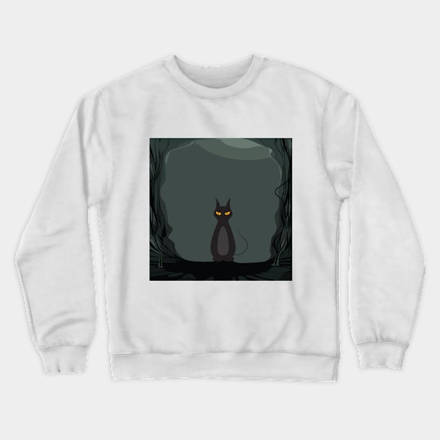 Halloween Monster Cat Crewneck Sweatshirt by designdaking